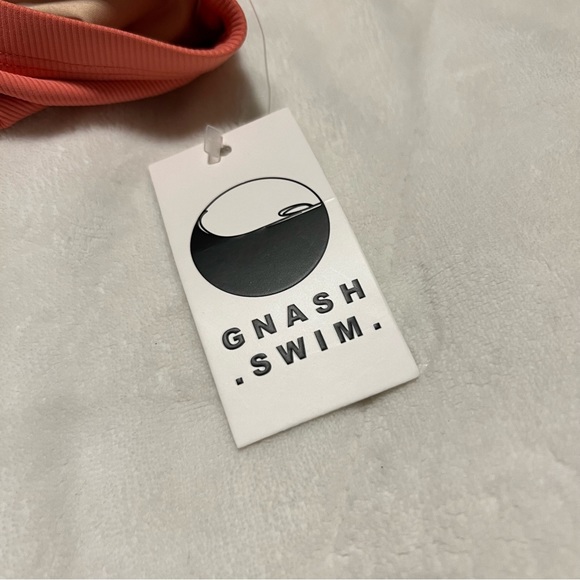 NWT Gnash Coral Ribbed One-Shoulder One Piece - Picture 6 of 6